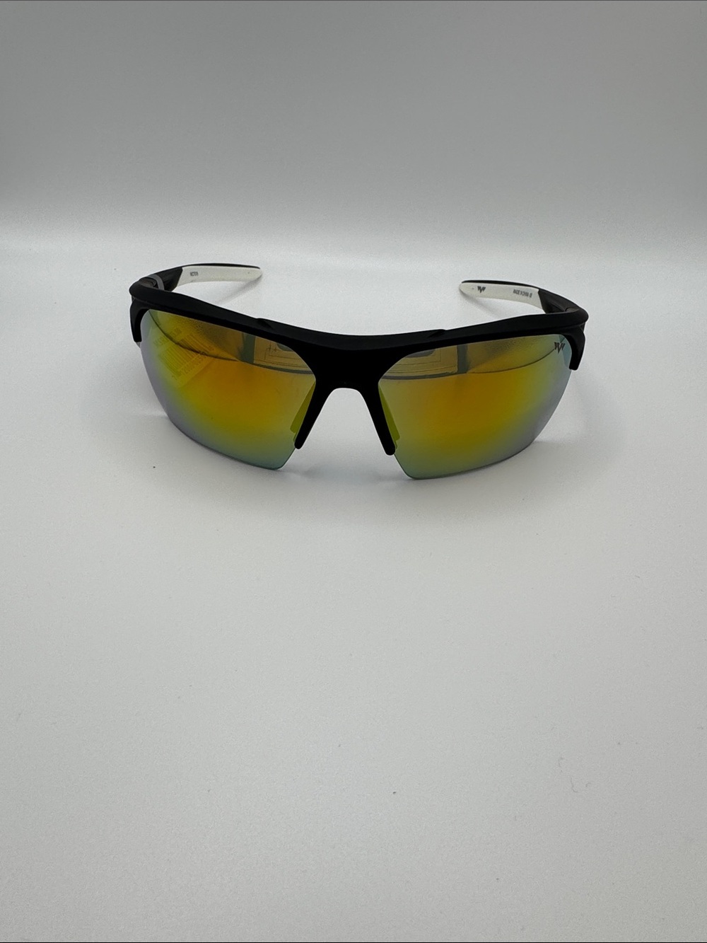 Sport Wrap Sunglasses with Yellow Mirrored Lenses